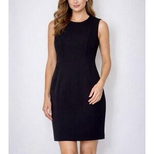 Hobbs London Black Sheath Career Office Sleeveless Dress Size 10 EU42